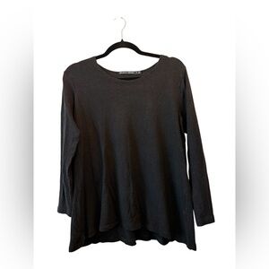 Gudrun Sjoden Women's Black Long Sleeve Wool Blend Top Size Medium